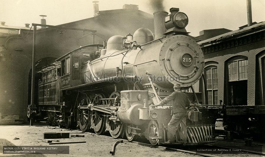 Postcard: Central Vermont Railway #215 at St. Albans, Vermont